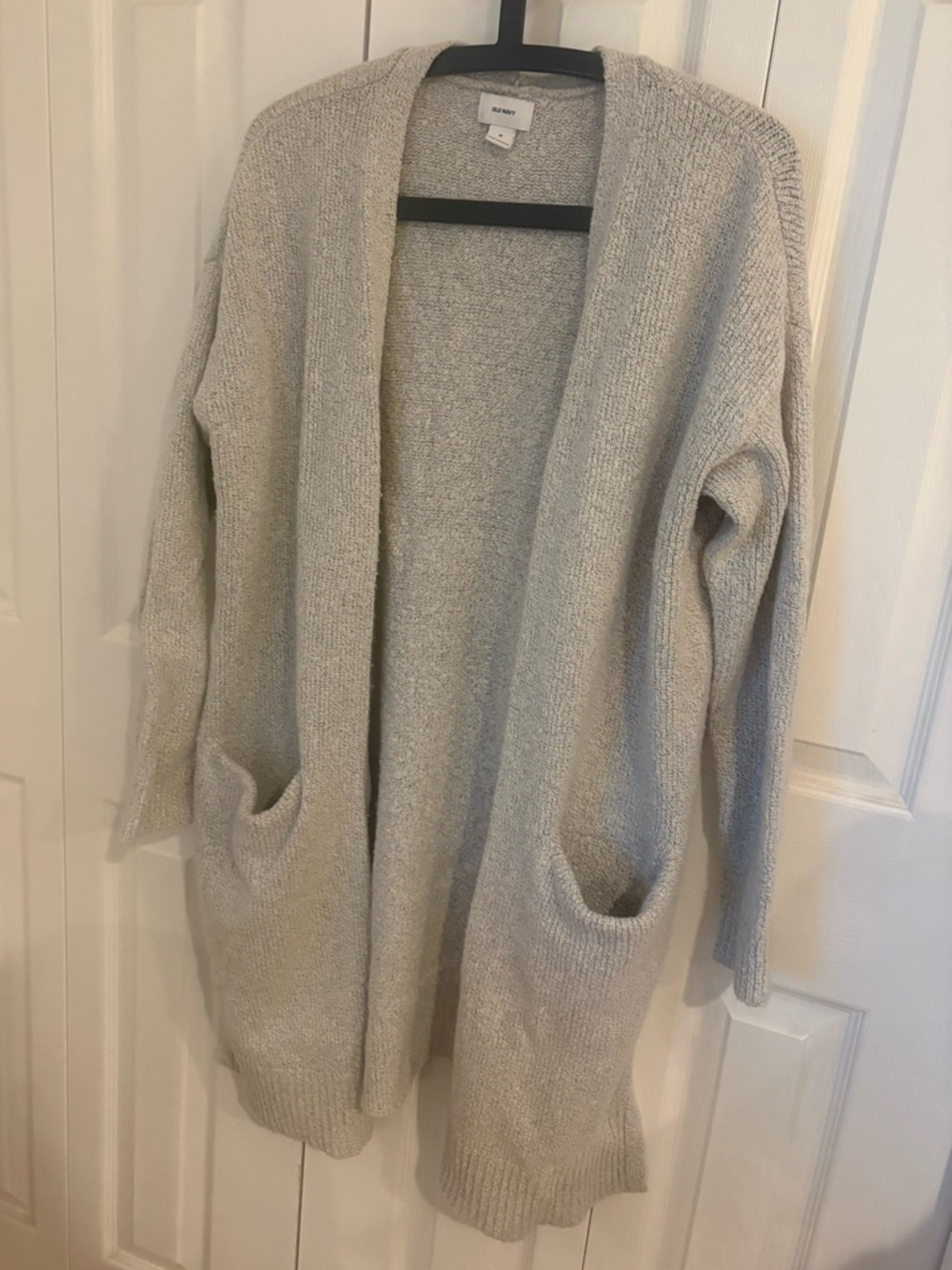 Old Navy Open-Front Long Cardigan Sweater - Light Gray